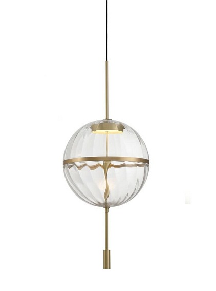 Lampa wisząca CHAPLIN 300 mosiądz - LED, szkł