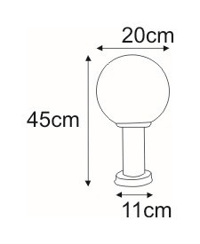 Lampa Zewnętrzna Stojąca K-LP270-450 Chrom