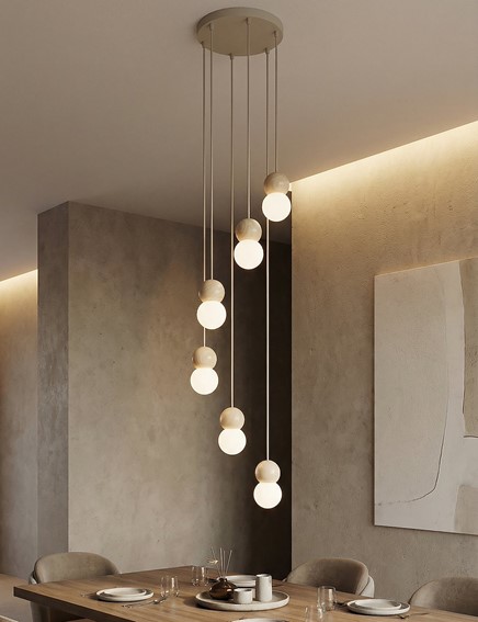 Lampa Wisząca LOOP 6 Beżowy