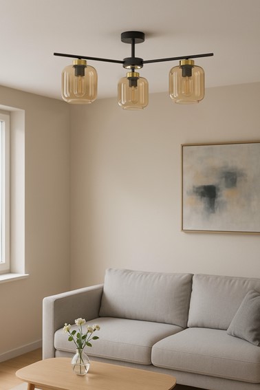 Lampa Sufitowa IGA K-5511 Czarny/Złoty