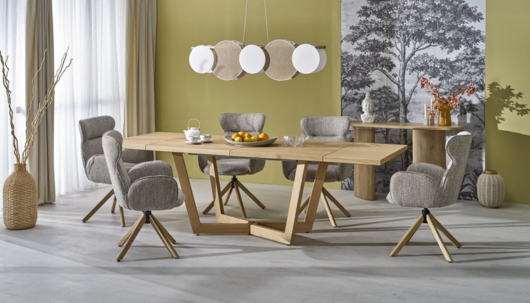 Stół Rozkładany MASSIVE 3 (160-250)x90 cm Dąb Naturalny/Czarny