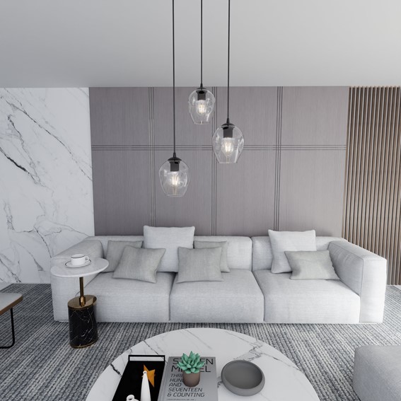 Lampa Wisząca ISTAR 3 PREMIUM Czarny/Transparentny