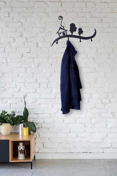 Wieszak Ścienny Domek 4x41x28 Czarny