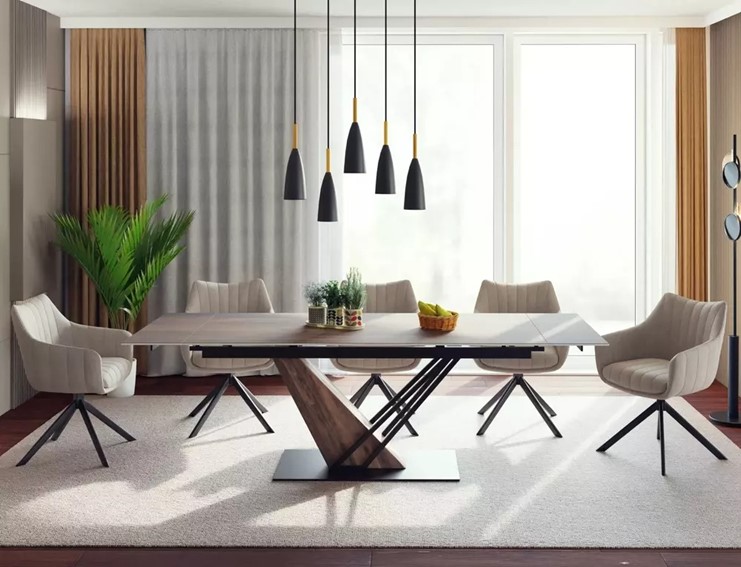 Stół Rozkładany GENESIS LEGNO (160-240)x90 Dąb/Czarny Mat