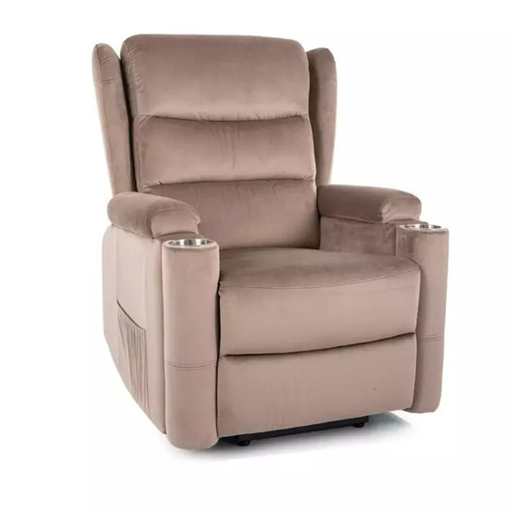 Fotel Rozkładany MINOS Raven Ciemny Beżowy/Czarny