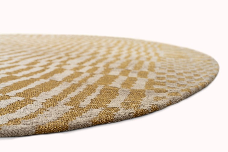 Dywan BERBER Erg Round 9648 240x240 cm Szary/Żółty