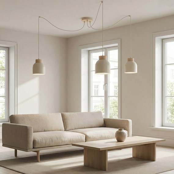 Lampa Wisząca KRU 3 Beżowy