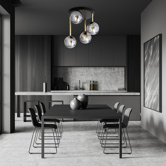 Lampa Sufitowa DOLCE 4 Czarny/Grafitowy