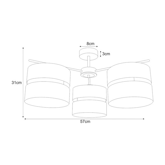Lampa Sufitowa MALAVI K-5502 Czarny/Złoty