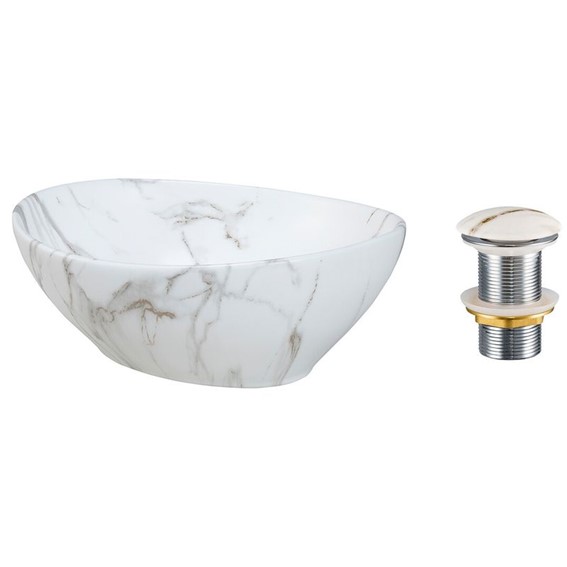 Zestaw Umywalkowy z Korkiem Click-Clack PATI Biały