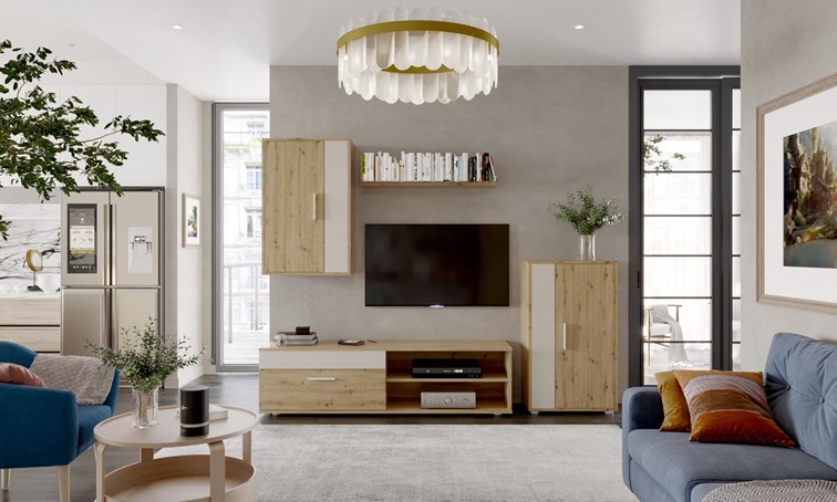 Zestaw Mebli BENSON Dąb Artisan/Kaszmir