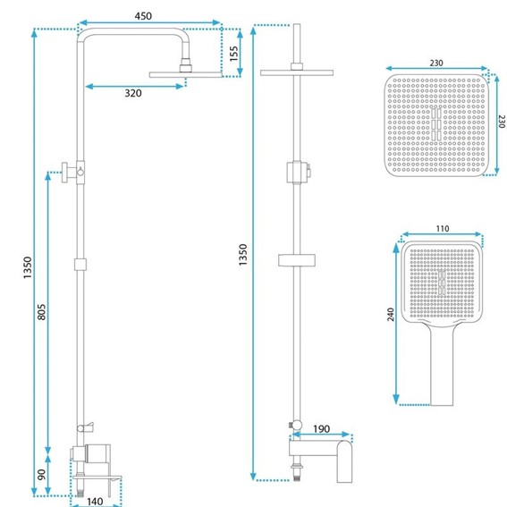 Zestaw Natryskowy STORM Miedź Szczotkowany