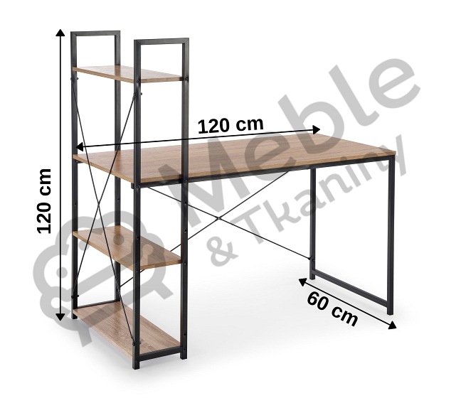 Biurko NARVIK B1 Czarny/Dąb Sonoma