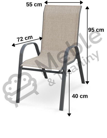 Krzesło Ogrodowe MOSLER Popiel/Beż