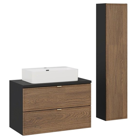 Zestaw Meblowy TRUST 80cm Czarny Mat/Dąb Casella