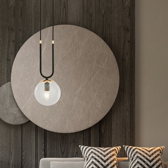 Lampa Wisząca GLAM 1 Czarny/Transparentny