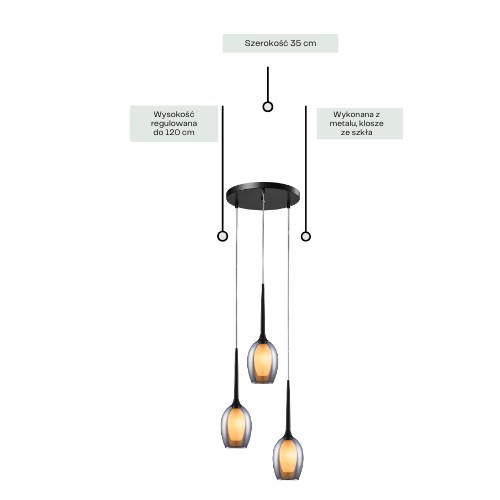 Plafon ASTI 3P Czarny