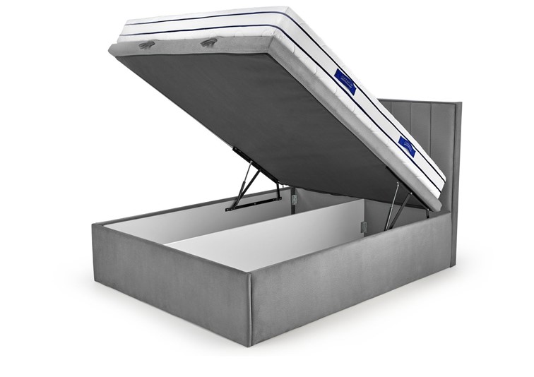 Łóżko Kontynentalne Tapicerowane ASENTO 160x200 Popiel