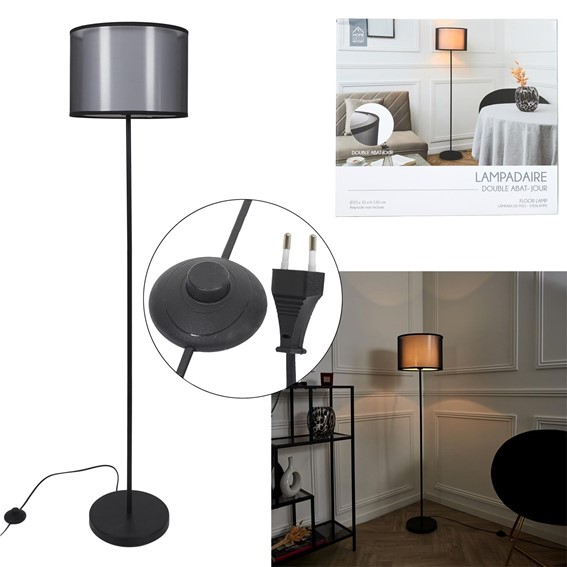 Lampa Podłogowa SHADE Czarny