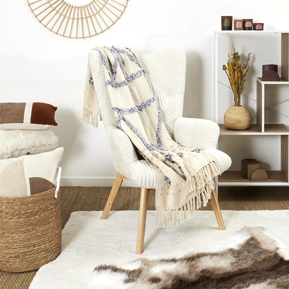 Koc/Pled TUFFO 125x150cm Kremowy