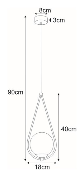 Lampa Wisząca NEVE BLACK K-4770 Czarny