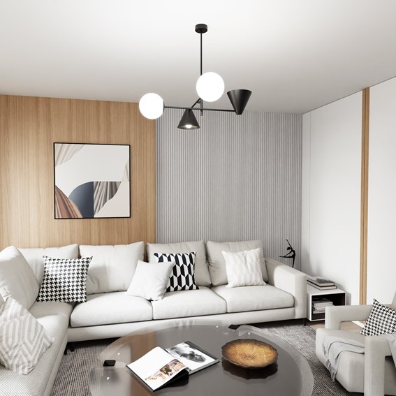 Żyrandol HERMES 4 Czarny