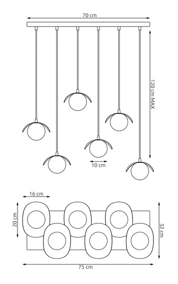 Lampa Wisząca RITUAL 6 Biały
