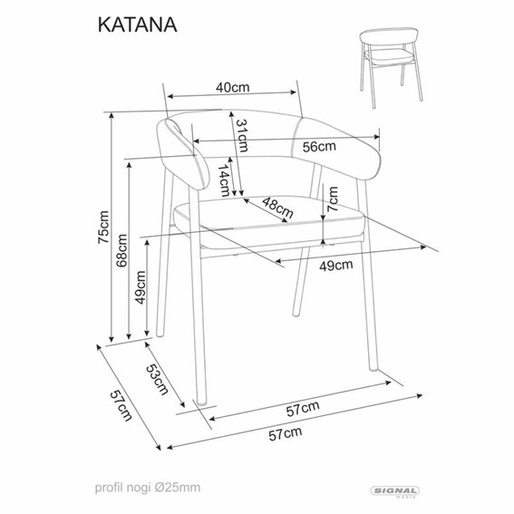 Krzesło KATANA Beż/Kaszmir
