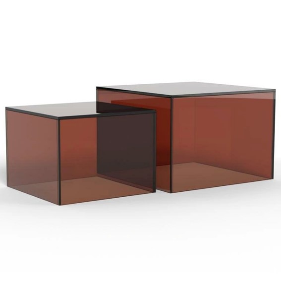 Zestaw 2 Stolików DICE Brązowy