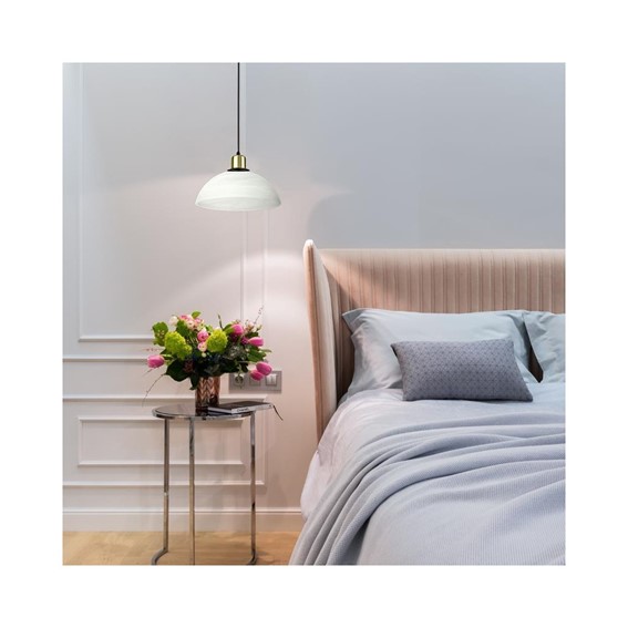 Lampa Wisząca DAVIO Czarny/Złoty/Biały