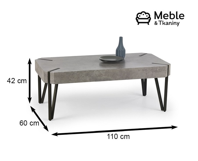 Ława EMILY Beton/Czarny