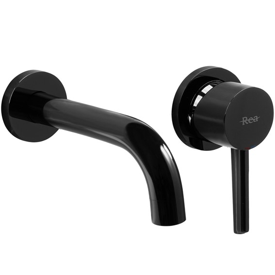 Bateria Umywalkowa Podtynkowa LUNGO + Box Czarny Metaliczny