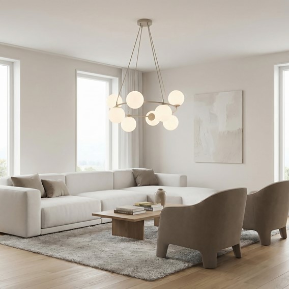 Lampa Wisząca AZURA 8 Beżowy/Biały