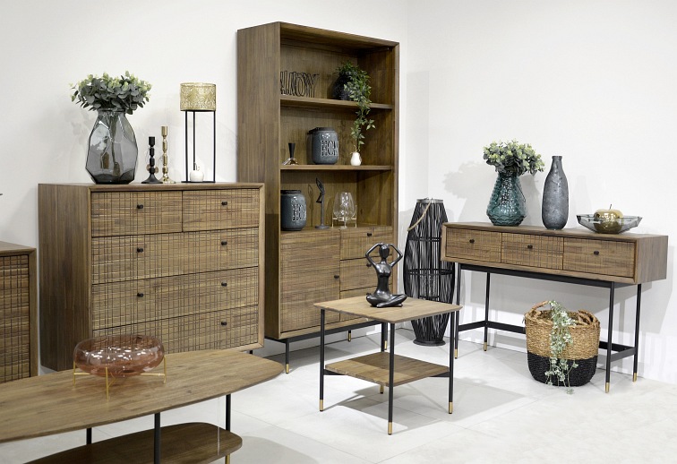 Komoda MAZE B03 45x100x105 Czarny/Brązowy