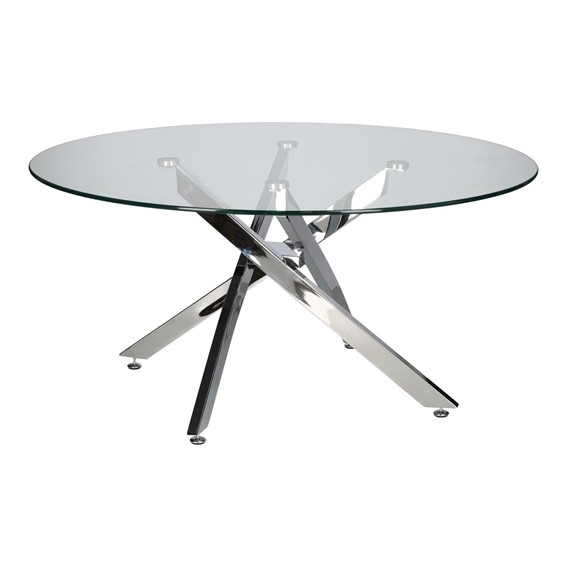 Stół Kawowy AMBER Fi90cm Srebrny