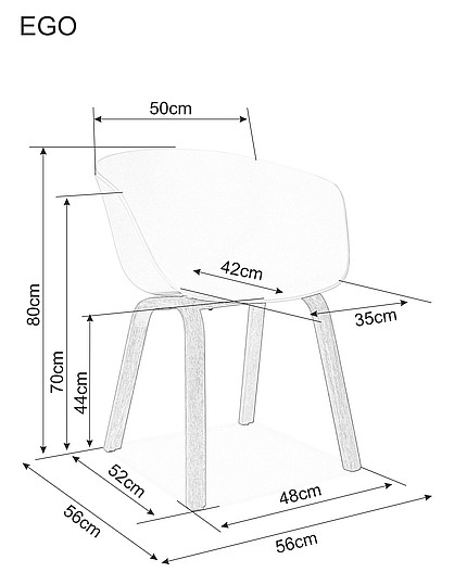 Krzesło EGO Dąb/Biały
