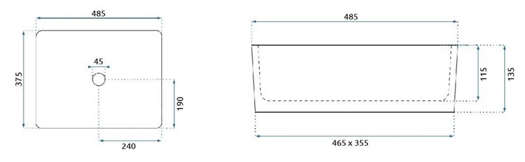 Umywalka Nablatowa ANITA Biały