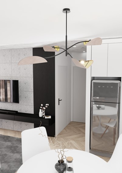 Lampa Sufitowa LOTUS 4 Czarny/Szary