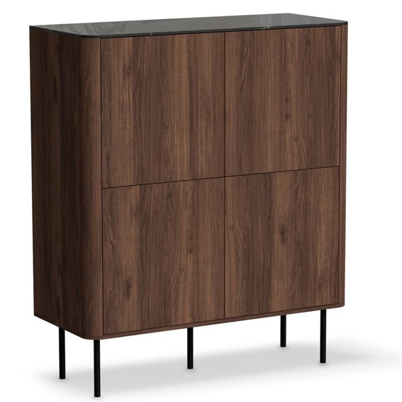 Komoda SOLANO KM-2 Orzech Warmia/Czarny Marmur