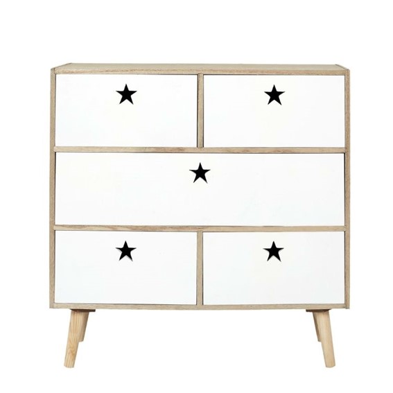 Komoda ETOILE Naturalny/Biały