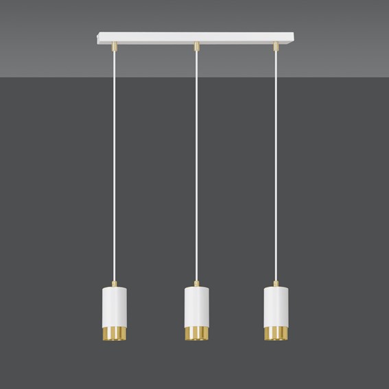 Lampa Wisząca FUMIKO 3 Biały/Złoty