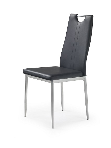Krzesło K202 Aluminium/Czarny Ekoskóra