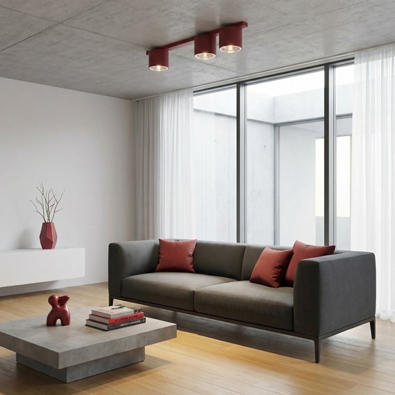 Lampa Sufitowa NANO 3 Burgundowy