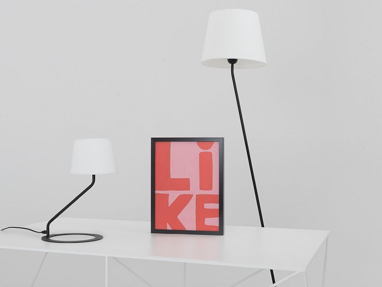 Lampa podłogowa SHADE FLOOR – klosz biały, cz