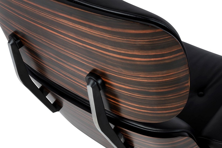 Fotel z Podnóżkiem LOUNGE HM PREMIUM Czarny/Heban