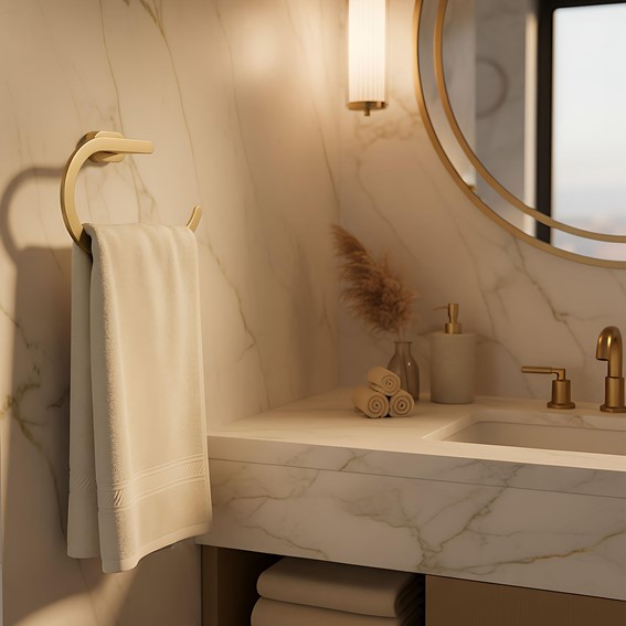 Wieszak Łazienkowy TIL 110 Złoty Szczotkowany