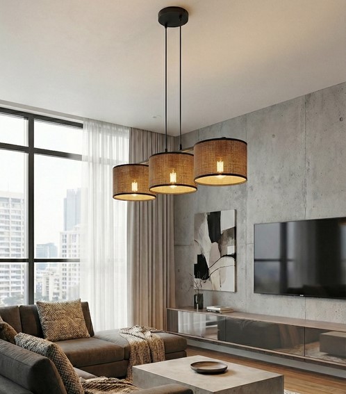 Lampa Wisząca ECO 3 Czarny/Brązowy