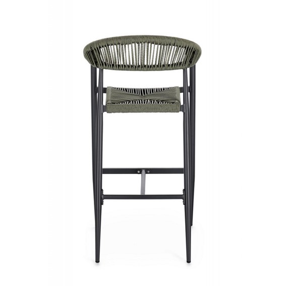 Krzesło Barowe Ogrodowe JANDIA Szary/Zielony