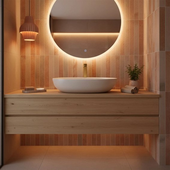 Bateria Umywalkowa Wysoka ARLO Złoty Szczotkowany