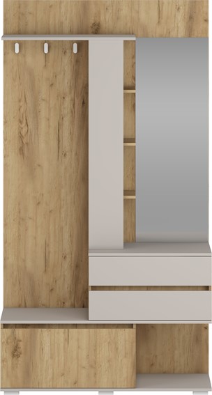 Zestaw Mebli do Przedpokoju BAFRA Dąb Złoty/Kaszmir